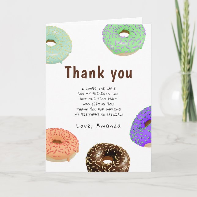 Donuts Kindergeburtstag Danke (Vorderseite)