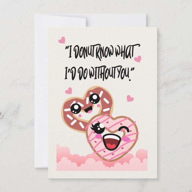 Donuts Liebe Valentine Feiertagskarte (Vorderseite)