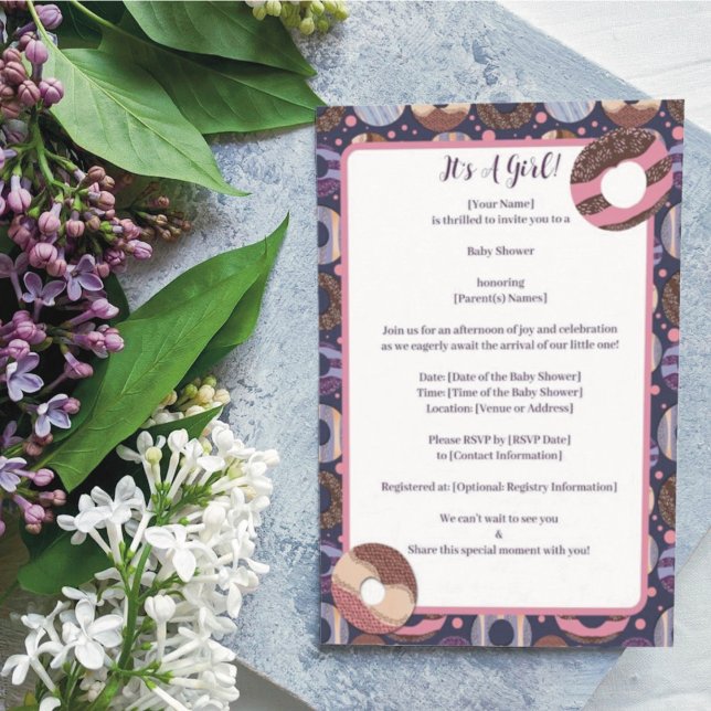 Donuts Lila Baby Girl Dusche Einladung (Von Creator hochgeladen)