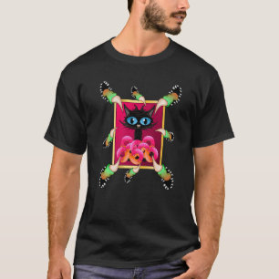 Donuts Long Finger Claws Niedlich Black Cat Kitten T-Shirt
