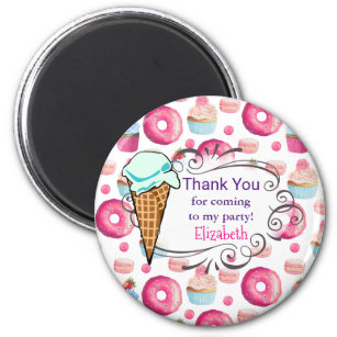 Donuts Macarons und Cupcake Party Vielen Dank für  Magnet
