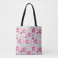 Donuts Makaronen und Cupcake Muster in Aquarellfar