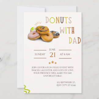 Donuts mit Papa Einladung Süßer Vatertag