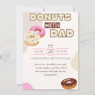 Donuts mit Papa Vatertags-Einladung Feiern Einladung