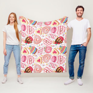 Donuts mit Sprinklmuster Fleecedecke
