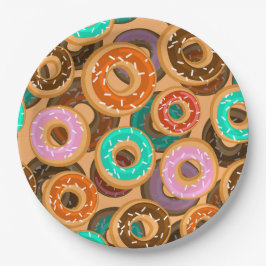Donuts mit Sprinklmuster Pappteller