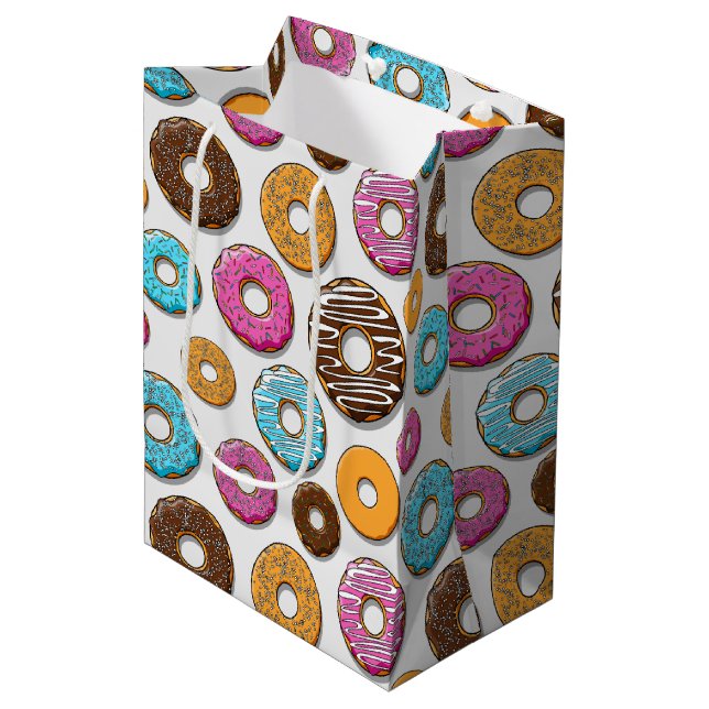 Donuts Mittlere Geschenktüte (Vorderseite Schrägansicht)