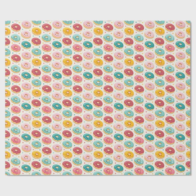 Donuts-Muster Geschenkpapier (Flach)