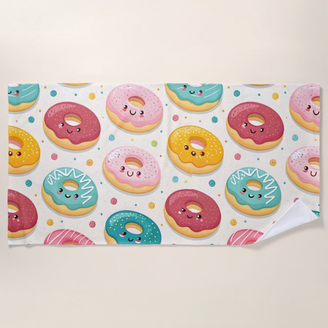 Donuts-Muster Strandtuch (Vorderseite)