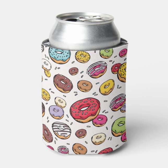 Donuts nahtloses Muster Dosenkühler (Kanne Vorderseite)