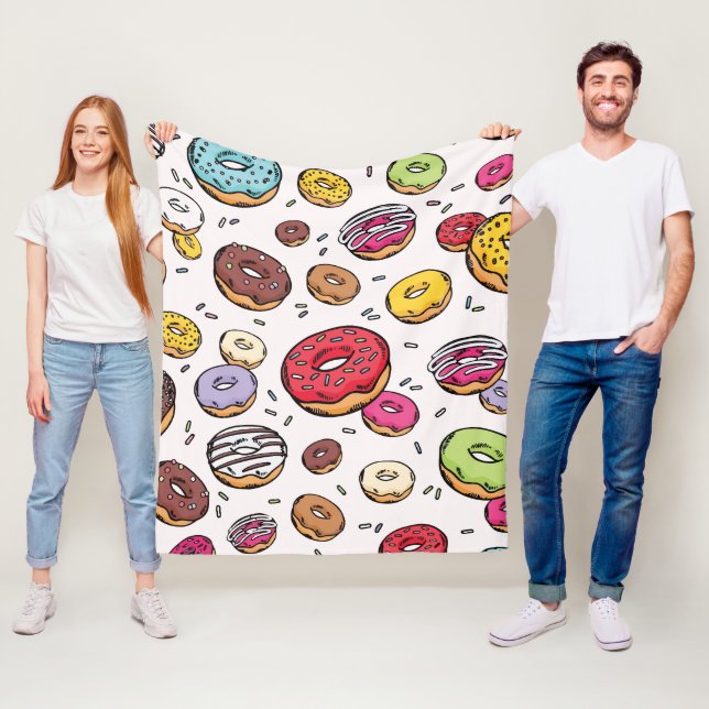 Donuts nahtloses Muster Fleecedecke (Beispiel)