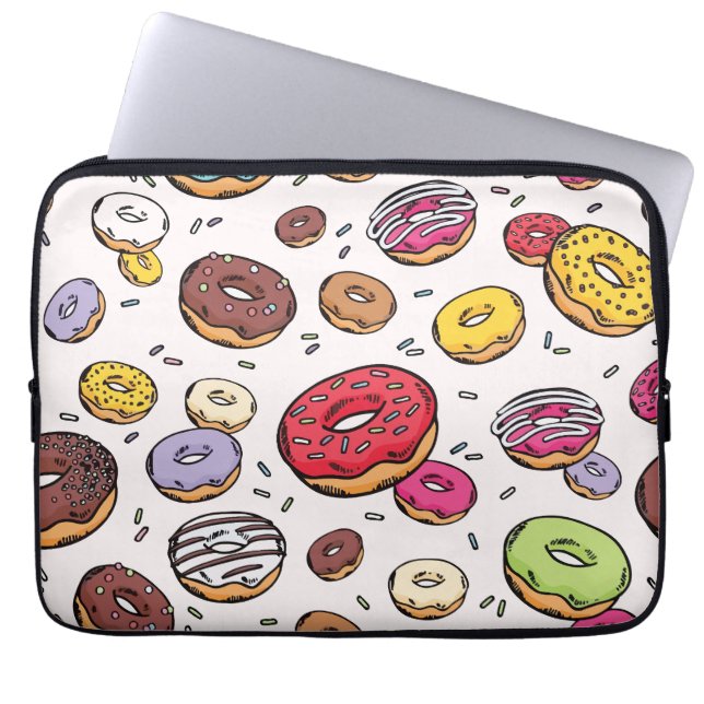 Donuts nahtloses Muster Laptopschutzhülle (Vorderseite)