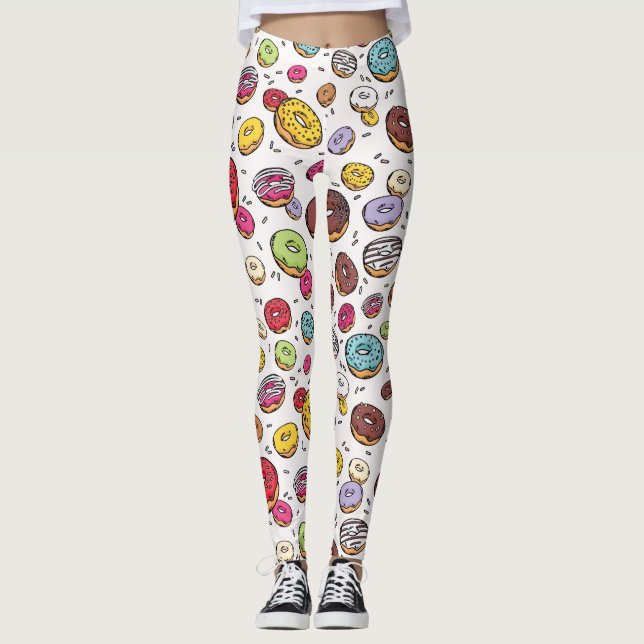Donuts nahtloses Muster Leggings (Vorderseite)