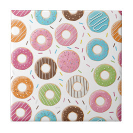 Donuts pink blau und Bissen Schokoladenmuster Fliese