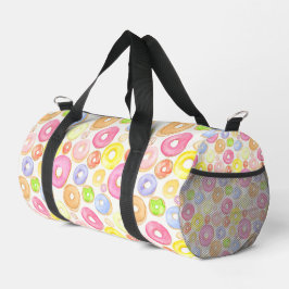Donuts Pink, Yellow and Green Duffle Bag