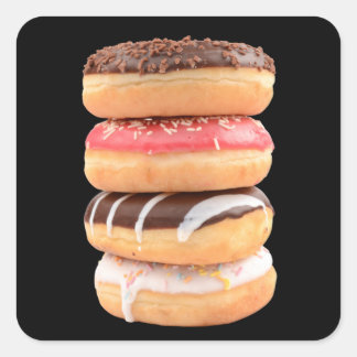 Donuts Quadratischer Aufkleber