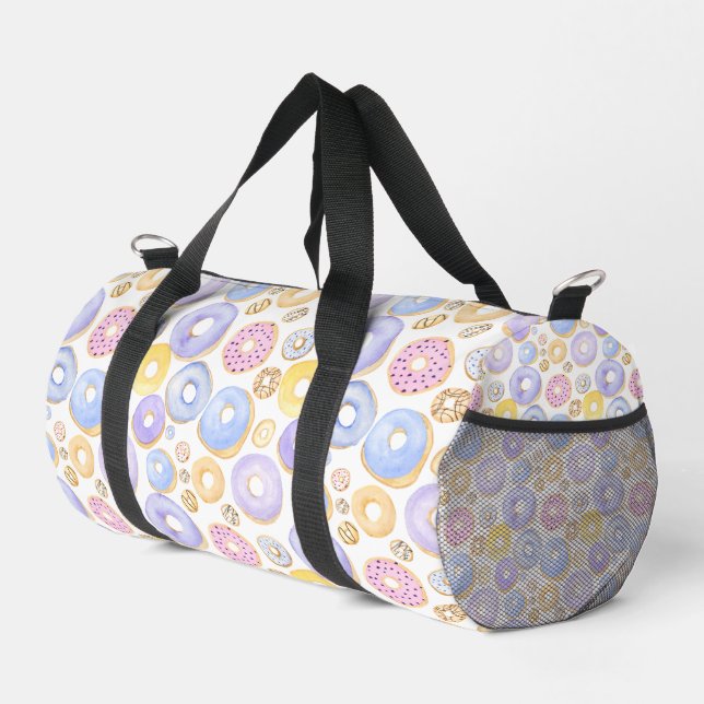 Donuts Rosa, Blau und Lila Duffle Bag (Rechte Ecke)