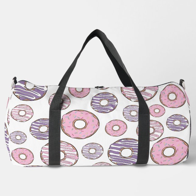 Donuts, rosa Donuts, Lila Donuts Duffle Bag (Vorderseite)
