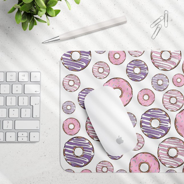 Donuts, rosa Donuts, Lila Donuts Mousepad (Von Creator hochgeladen)