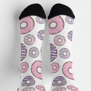 Donuts, rosa Donuts, Lila Donuts Socken