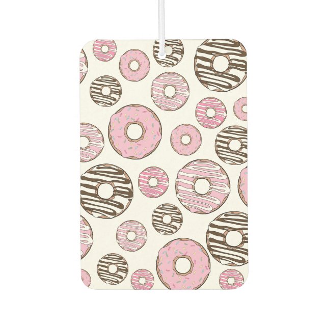 Donuts, rosa Donuts, weiße Donuts Autolufterfrischer (Vorderseite)