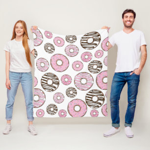 Donuts, rosa Donuts, weiße Donuts Fleecedecke