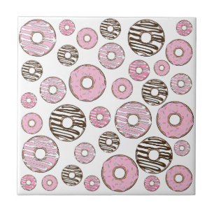 Donuts, rosa Donuts, weiße Donuts Fliese