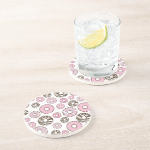 Donuts, rosa Donuts, weiße Donuts Getränkeuntersetzer