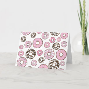Donuts, rosa Donuts, weiße Donuts Karte