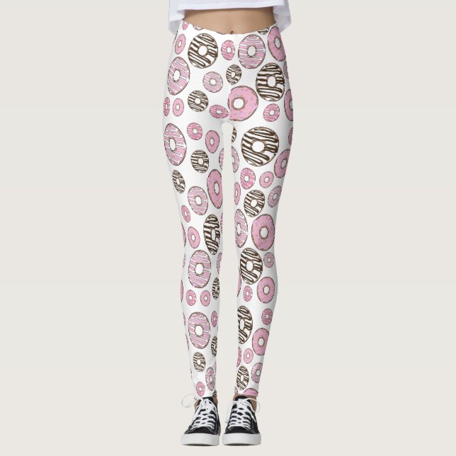 Donuts, rosa Donuts, weiße Donuts Leggings (Vorderseite)