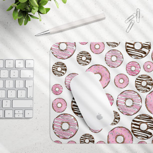 Donuts, rosa Donuts, weiße Donuts Mousepad
