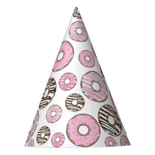 Donuts, rosa Donuts, weiße Donuts Partyhütchen