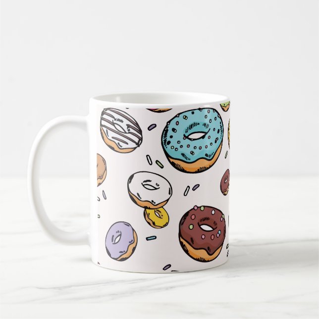 Donuts seamless pattern kaffeetasse (Links)