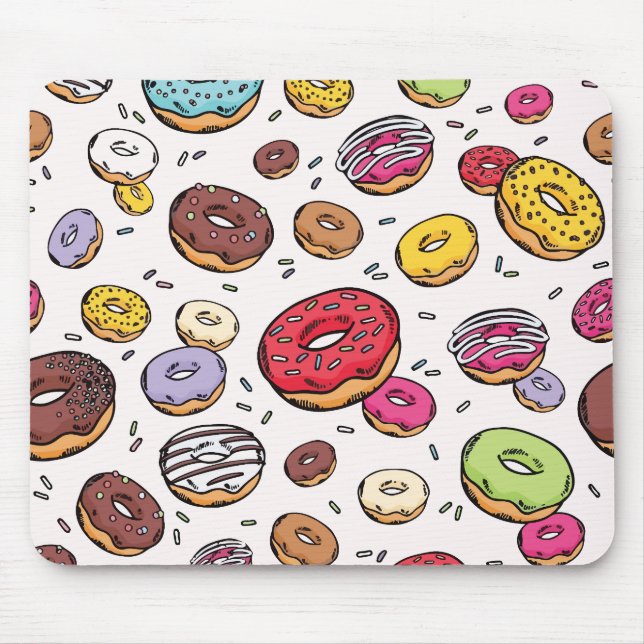 Donuts seamless pattern mousepad (Vorne)