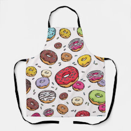 Donuts seamless pattern schürze