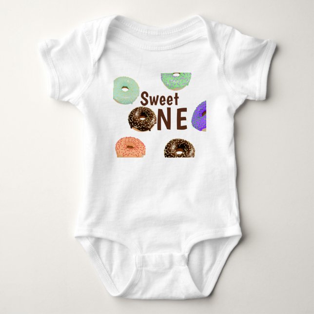 Donuts Sweet One 1. Geburtstag Baby Strampler (Vorderseite)