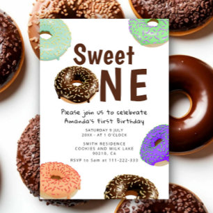 Donuts Sweet One 1. Geburtstag Einladung