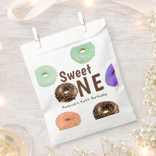 Donuts Sweet One 1. Geburtstag Geschenktütchen (Ausgeschnitten)