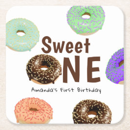 Donuts Sweet One 1. Geburtstag Rechteckiger Pappuntersetzer