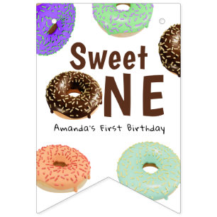 Donuts Sweet One 1. Geburtstag Wimpelkette