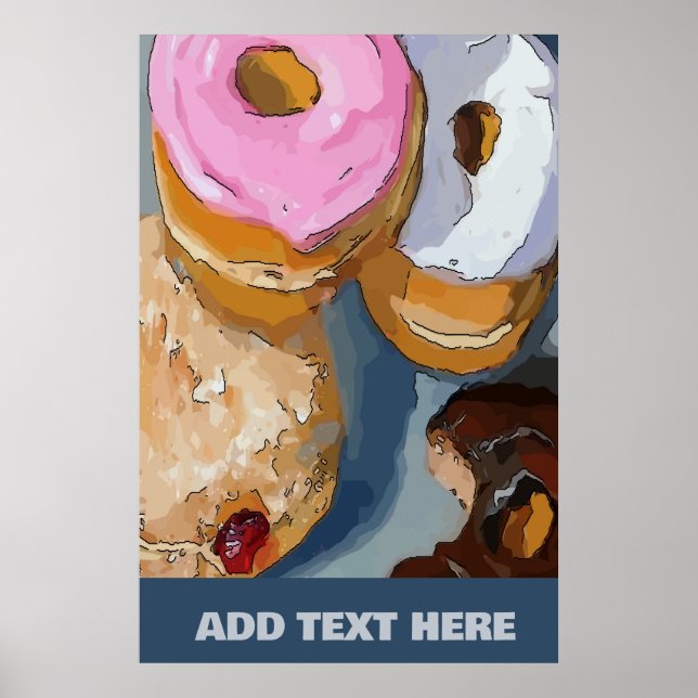Donuts Text hinzufügen Poster (Vorne)