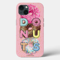Donuts Typografie Design über Donut Hintergrund