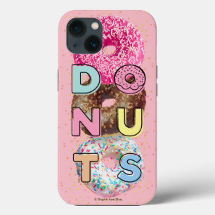Donuts Typografie Design über Donut Hintergrund Case-Mate iPhone Hülle