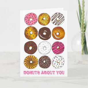 Donuts über Sie Valentinstag Liebe Donut Card Feiertagskarte