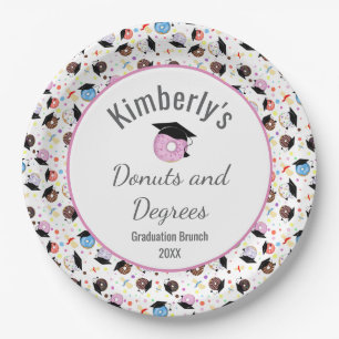 Donuts und Abschluss-Muster Personalisiert Pappteller