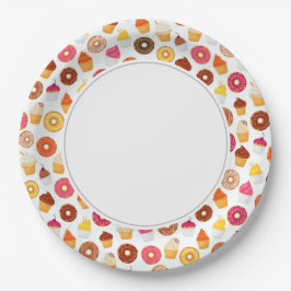 Donuts und Cupcakes Pappteller