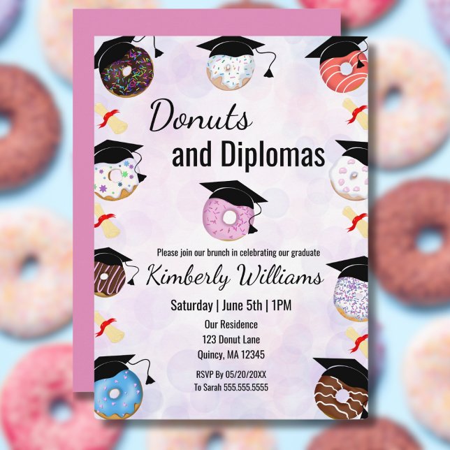 Donuts und Degrees Abschluss Brunch Einladung (Von Creator hochgeladen)
