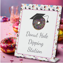 Donuts und Degrees Abschluss Donut Dipping Sockelschild