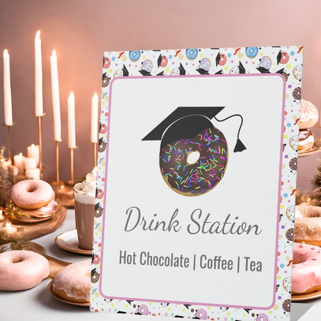 Donuts und Degrees Abschluss Drink Station Sockelschild (Von Creator hochgeladen)