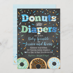Donuts und Diapers Baby Boy Sprinkle Chalkboard Einladung